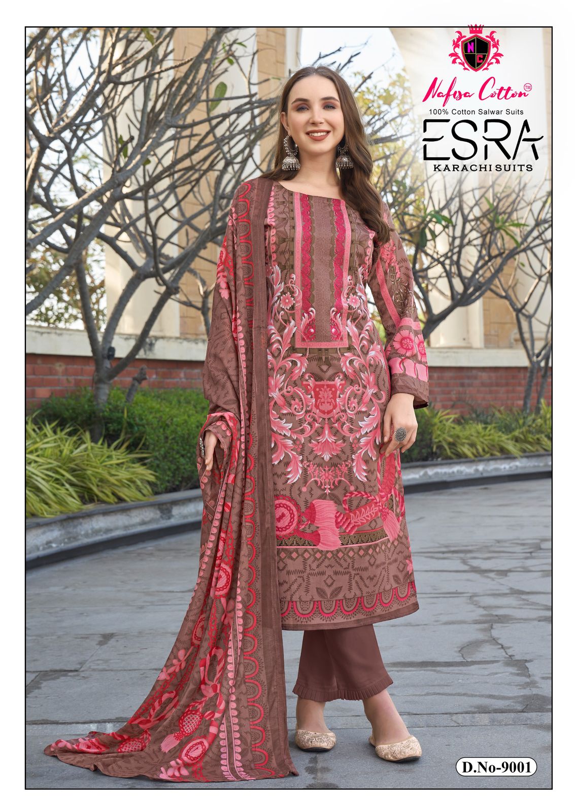 Esra Vol 9 By Nafisa Karachi Soft Cotton Printed Dress Material Online Wholesale